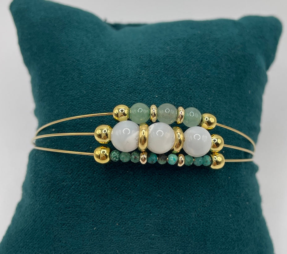 Jonc bracelet "Purezza" en pierres naturelles