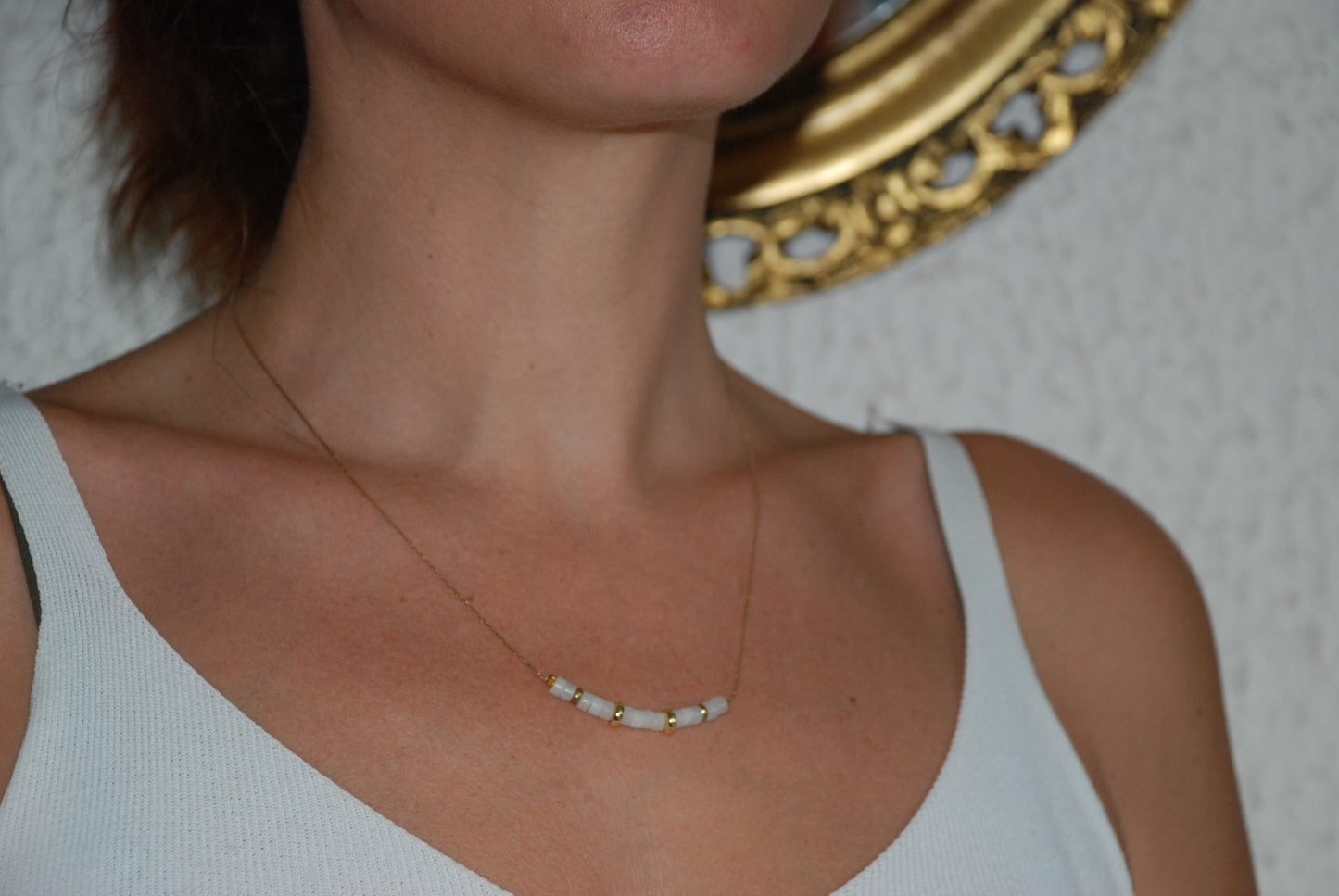 Collier "Preciosa" en pierre naturelle heishi